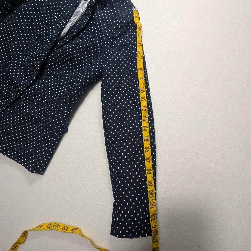J. Crew  Blazer Polka Dot Navy Blue size 00 - Picture 8 of 14